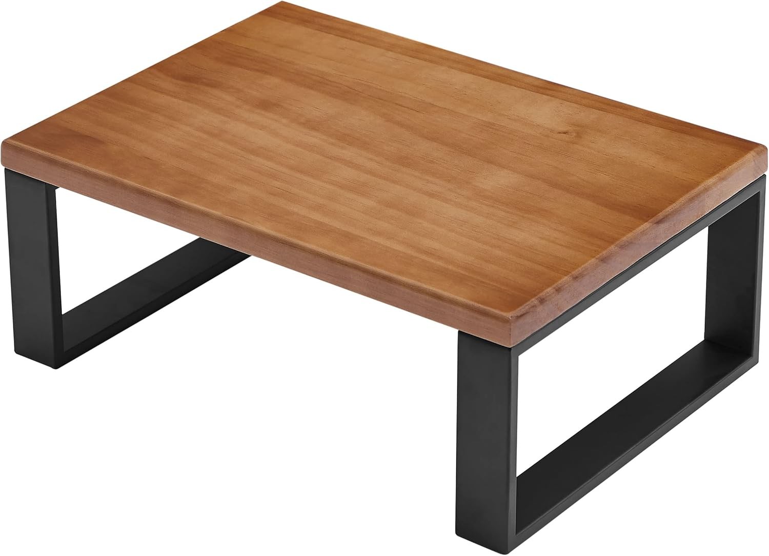 Solid Wooden Step Stool for Adults Seniors Non-Slip, Heavy Duty Light Walnut