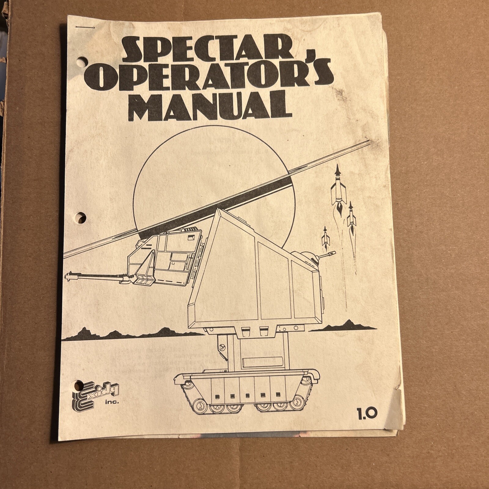 Original W/stickers Spectar Exidy Arcade  Video game Manual