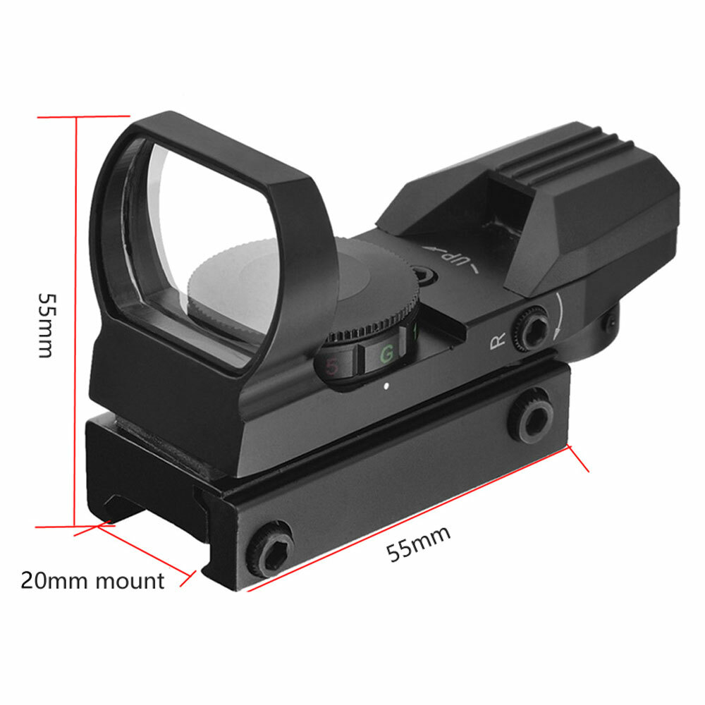 Tactical Red Green Dot Reflex Sight Scope W/ Red /Green Laser Holographic Sight
