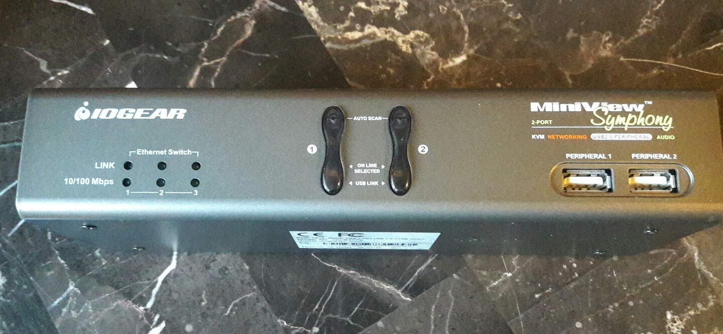 IOGEAR 2-Port MiniView Symphony Multi-function KVM Switch Master View 2 Port USB