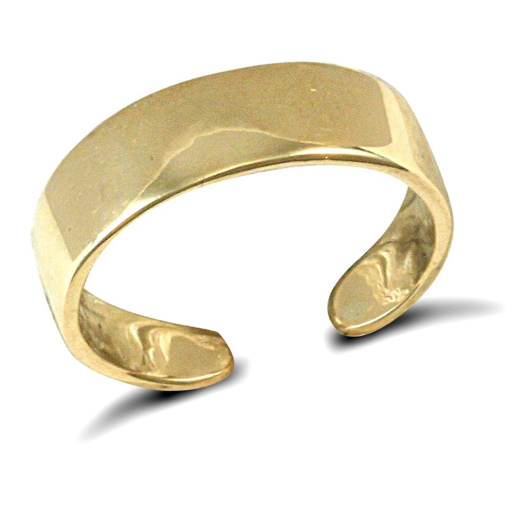 14ct Gold Toe Ring Toe Ring 925 Sterling Silver and Gold Easy Fit Toe Ring Plain