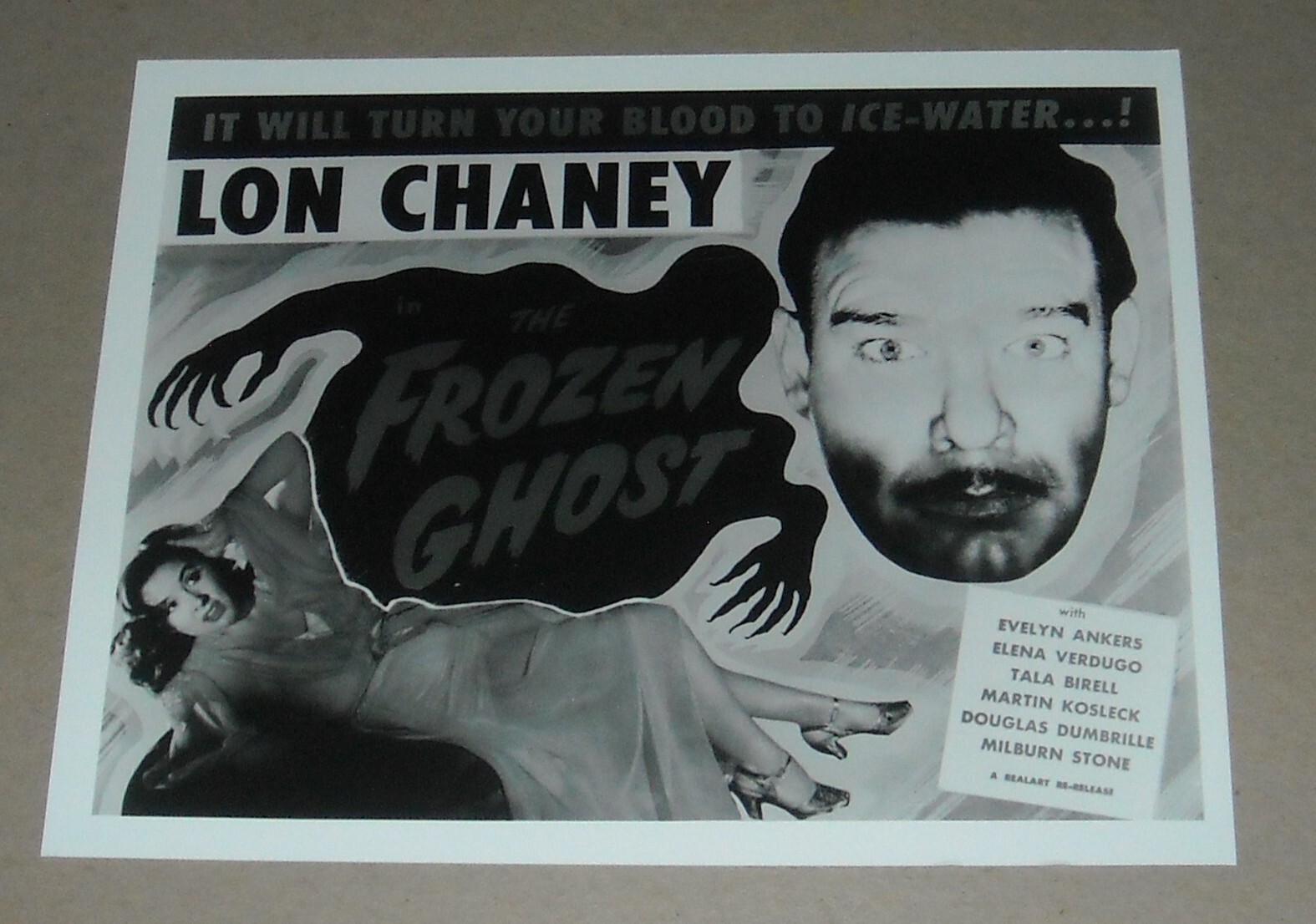 The FROZEN GHOST HORROR MOVIE PRESS PHOTO LON CHANEY EVELYN ANKERS ELENA VERDUGO