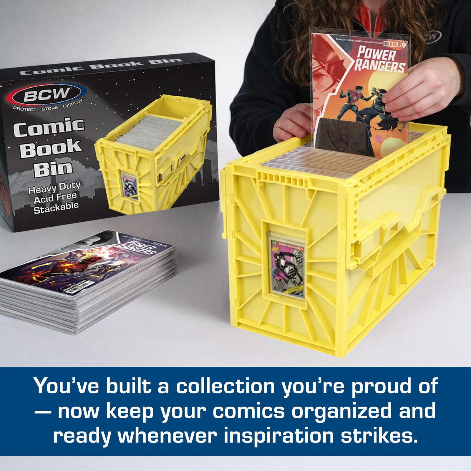 Bcw Short Comic Book Bin Holds 150 Comics Stackable Plastic Storage Acid-Free