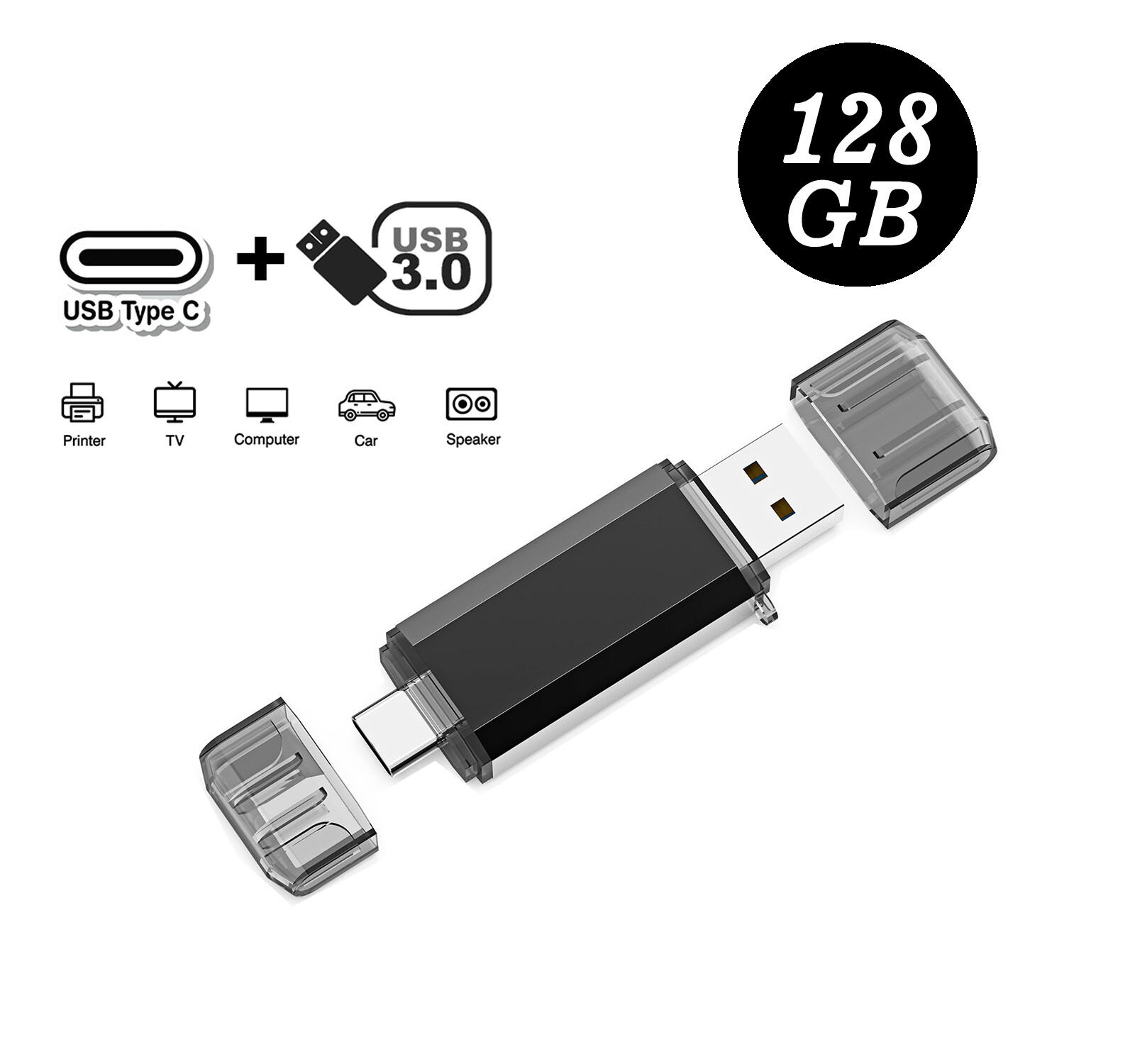 128GB Type C USB 3.0 Flash Drive OTG 2 in 1 OTG USB C Memory Stick Thumb Drive