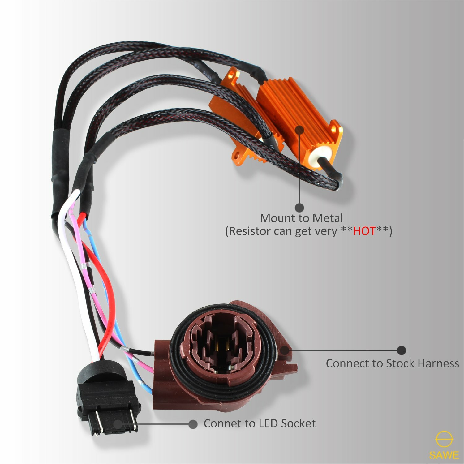 3157 Front LED Turn Signal Load Resistor Adapter Anti Hyper Flash Error Canceler
