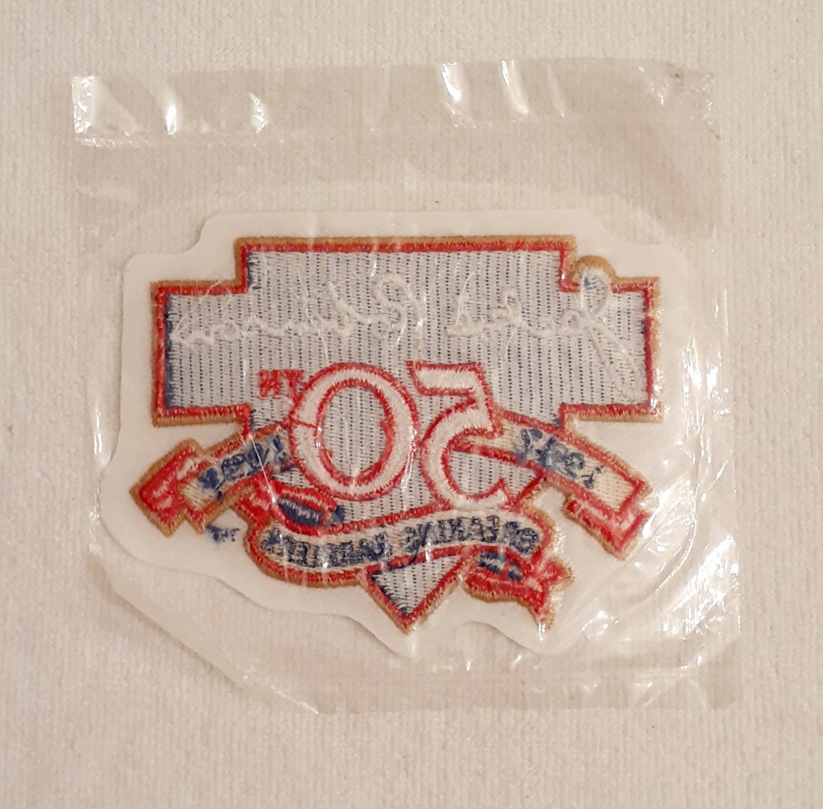 Jackie Robinson - 50th Anniversary "Breaking Barriers" Embroidered Cloth Patch