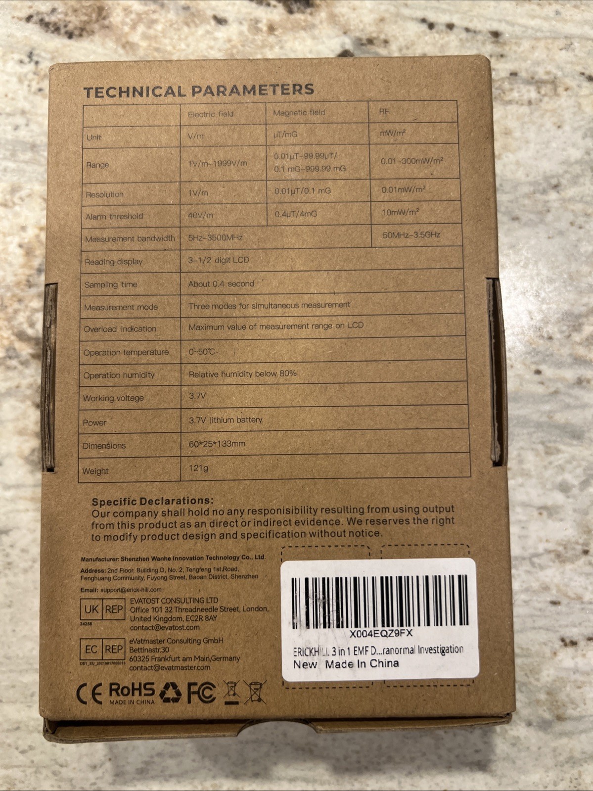 ERICKHILL RT-100S Professional EMF Tester