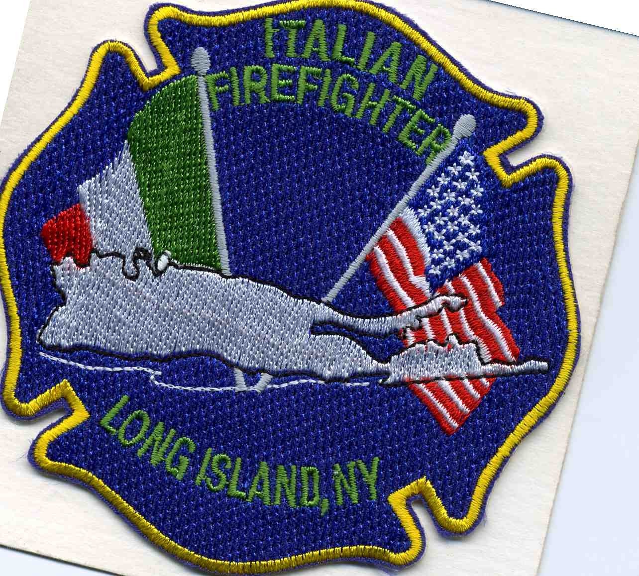 New York City  Italian Firefighter "Long Island" (4" x 4" size) fire patch
