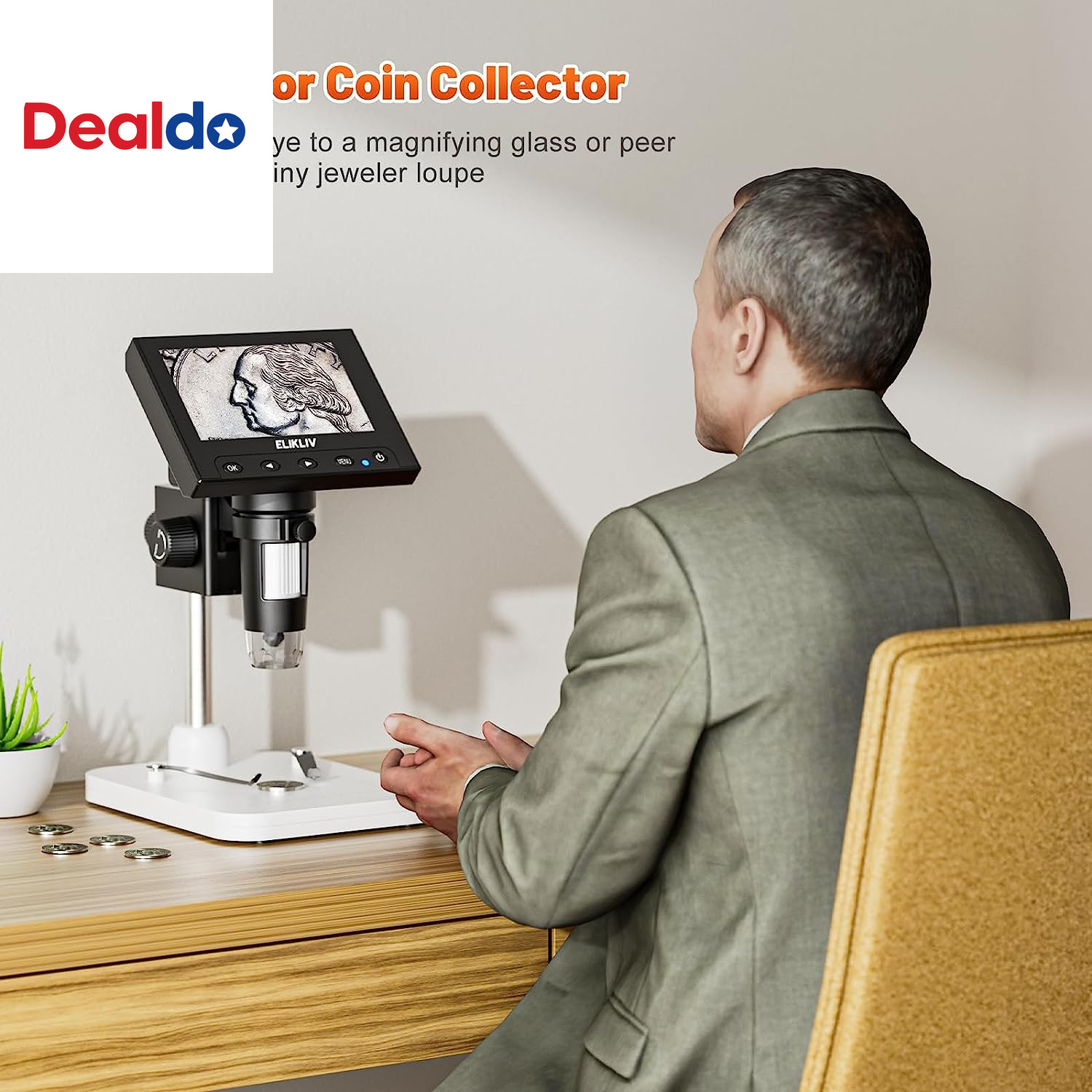 1000X LCD Digital Coin Microscope 43 Inch Screen LED USB for Windows Mac