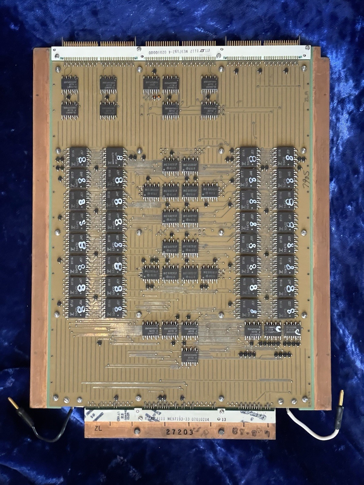 Cray-1 SuperComputer Memory Module Board. Circa 1976.  Single sided.Back are ELC
