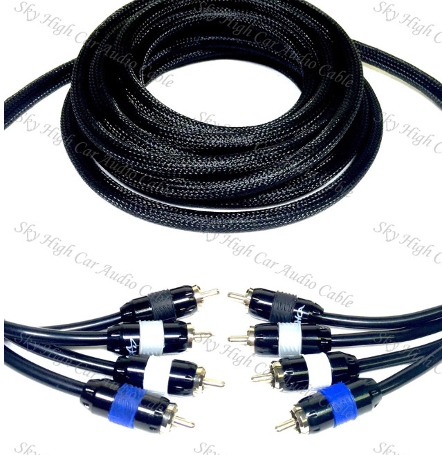 SKY HIGH CAR AUDIO 18FT PREMIUM 4 CHANNEL RCA'S