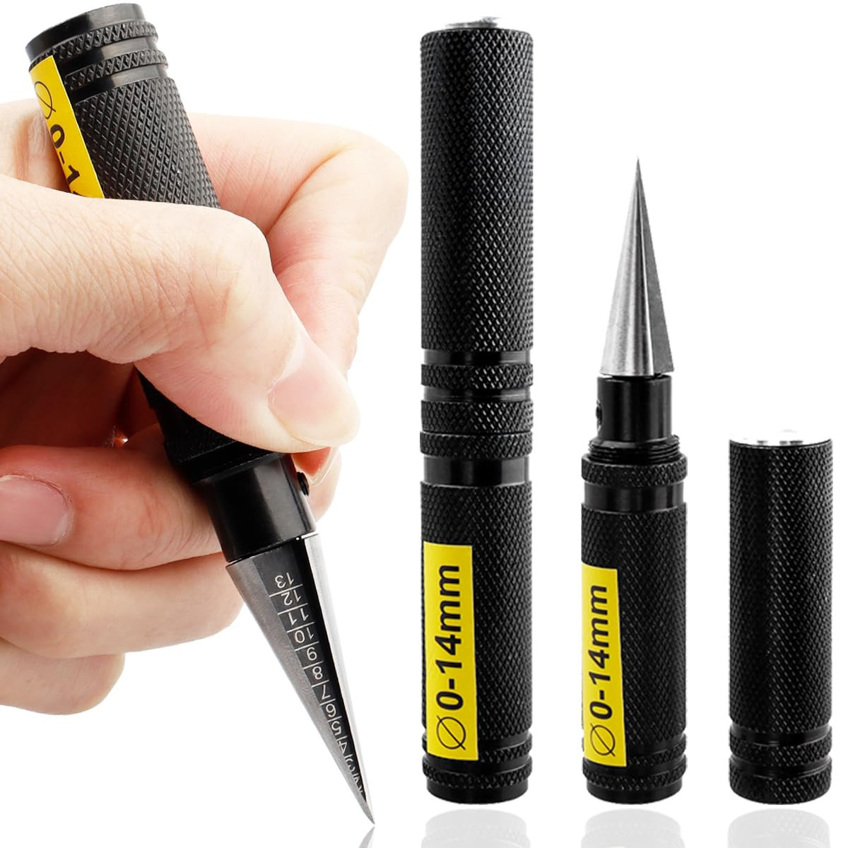 2Pcs 0-14Mm Drill Puncher Reamer, Hole Opener Reamer Head Bevel Design, Reaming