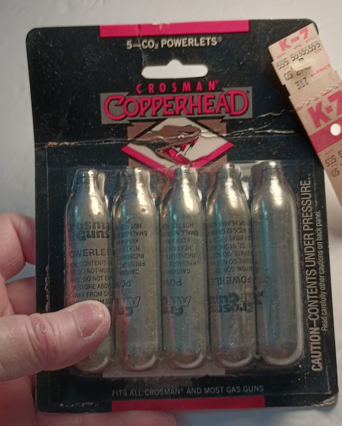 Vintage Crosman CO2 Cartridges Copperhead 5 in one pack circa 1970 New Old Stock