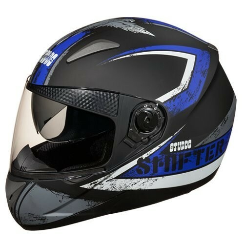 Studds Shifter Helmet Matt Black & Blue White L Size ECS