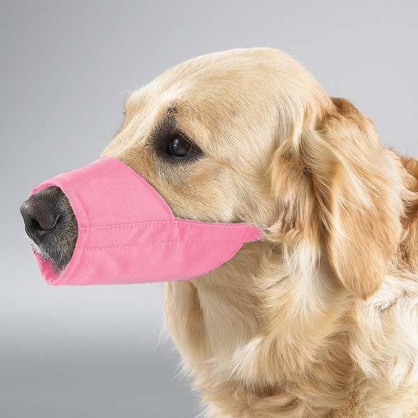 NO BITE BARK Premium Comfort LINED QUICK EZ FIT ADJUSTABLE DOG MUZZLE Training P