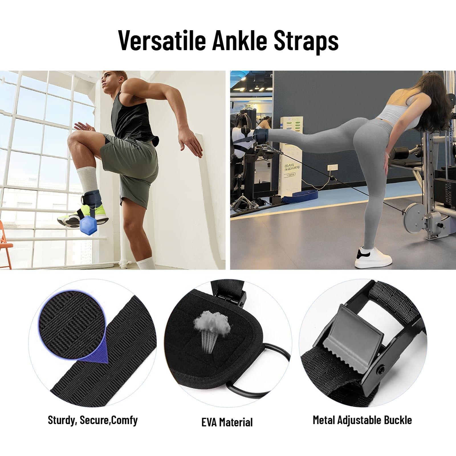 Ankle Straps for Dumbbell and Cable Machine, Monkey Foot Dumbbell Attachment ...