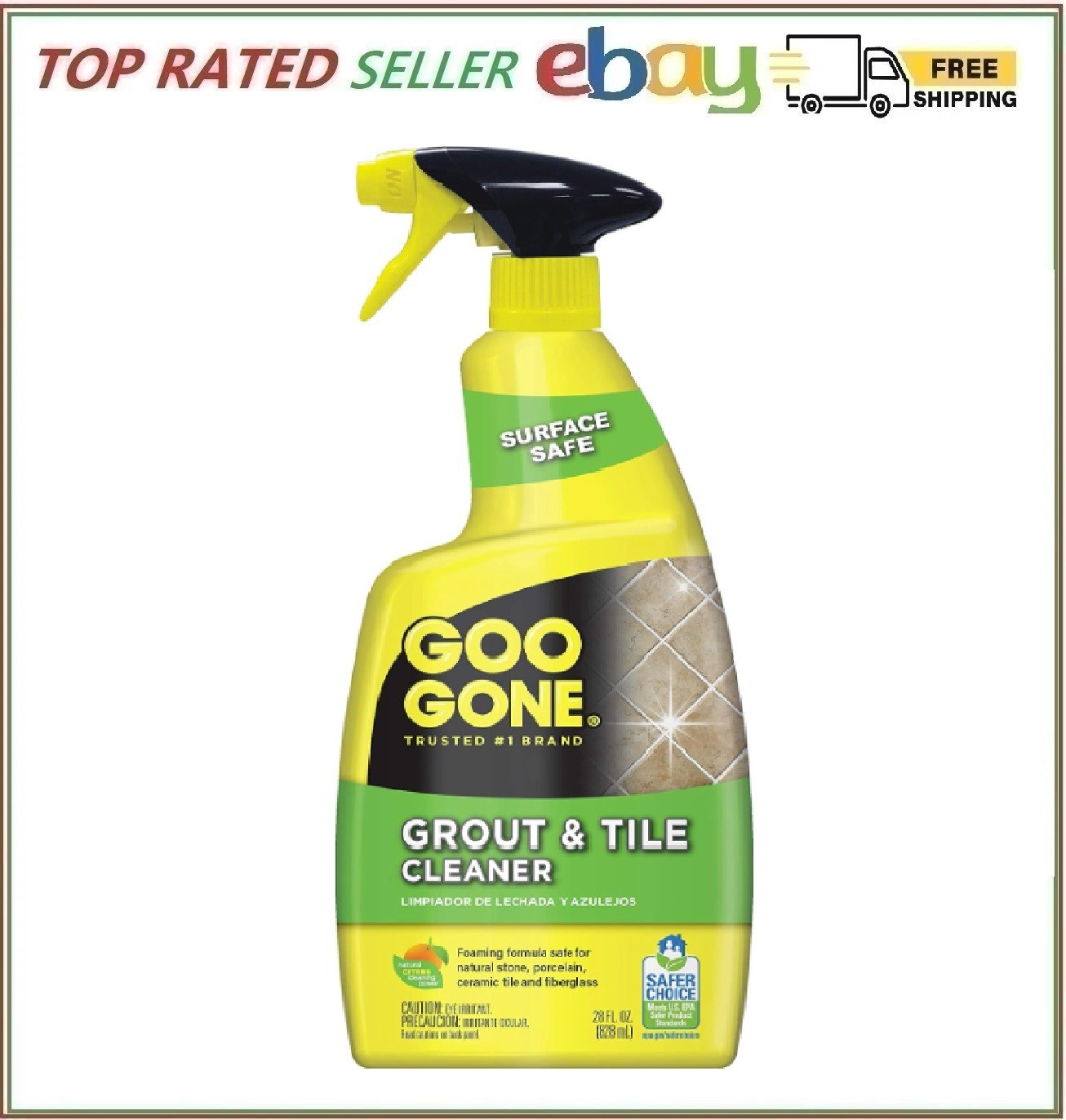 Goo Gone Grout & Tile Cleaner - 28 Ounce - Removes Tough Stains Dirt Caused By M