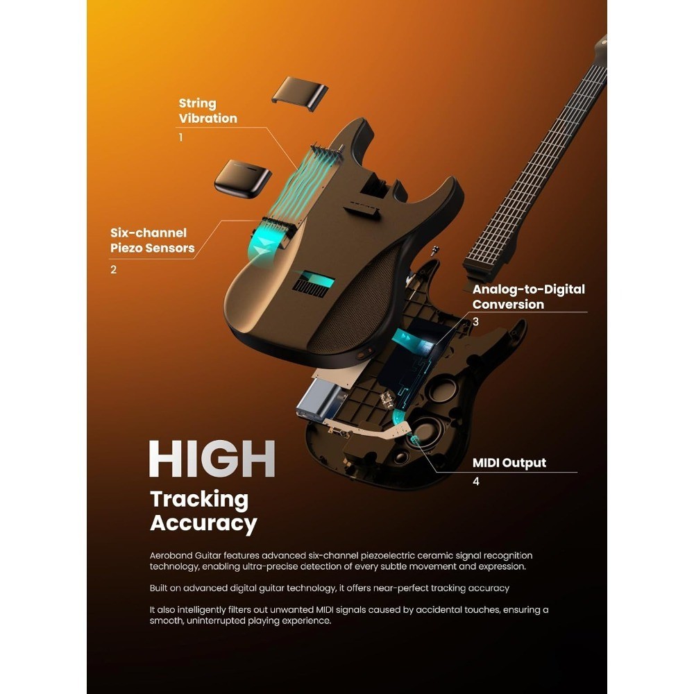 Full Size Guitar Shaped MIDI Controller for Music Creation with Carry Bag