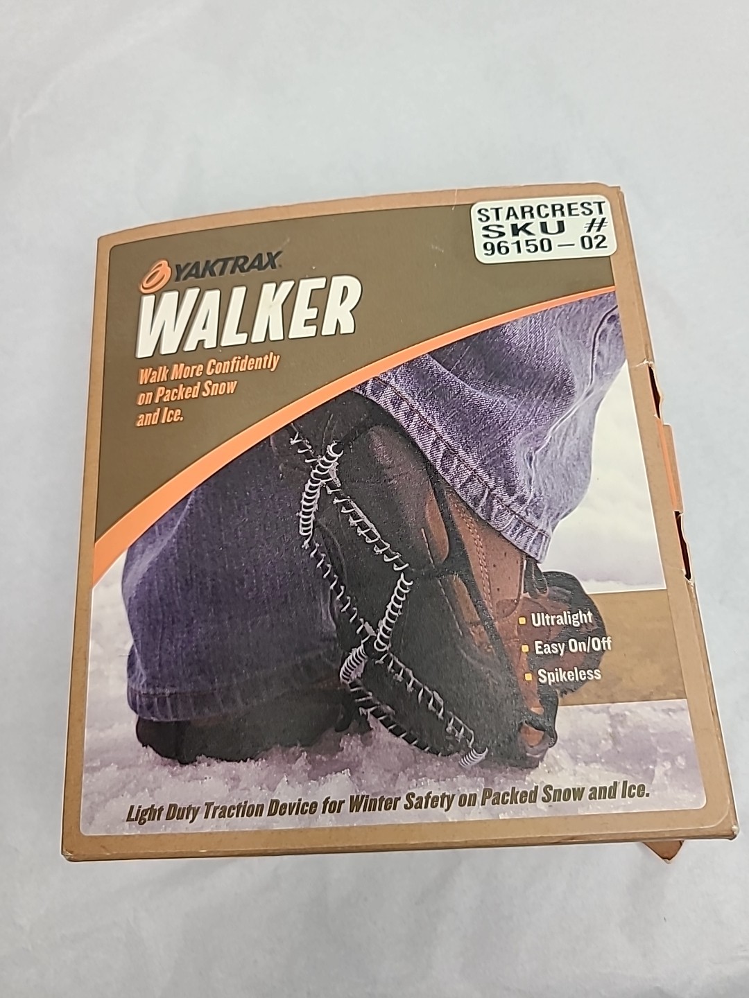 New YakTrax Walker Unisex Snow and Ice Traction Coils Black Size Medium Open Box