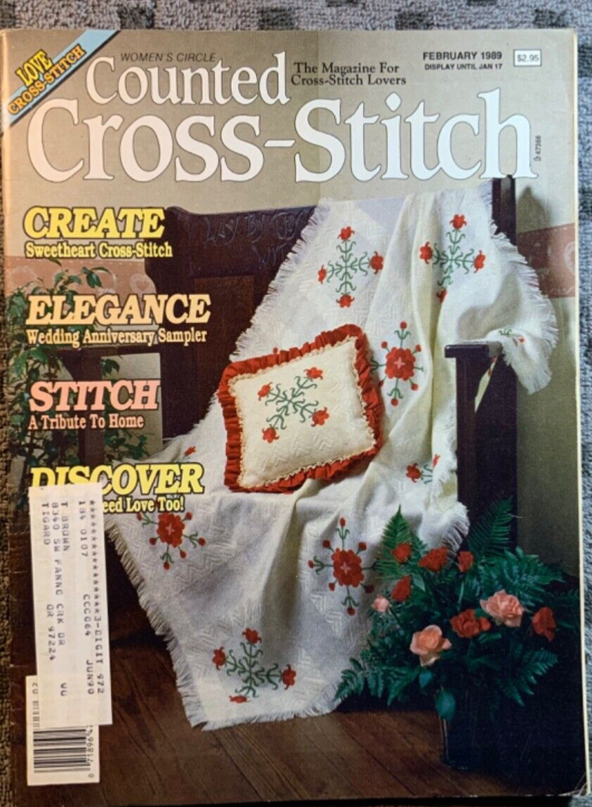 Counted Cross Stitch Magazine - February 1989 Sweetheart Cross Stitch