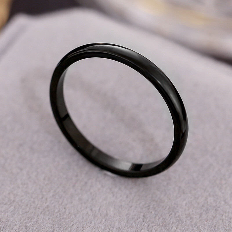 Stainless Steel Finger Ring Women Ring 2mm Couple Ring Circle Plain