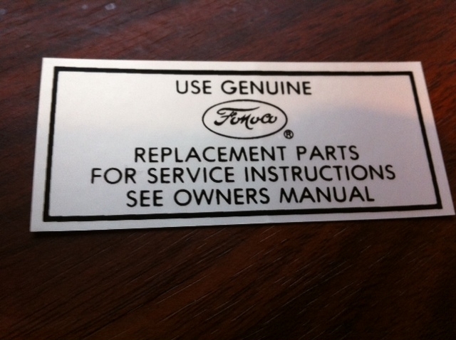 1957 - 1964 FORD FAIRLANE SUNLINER GALAXIE RANCHERO USE FORD AIR CLEANER DECAL S