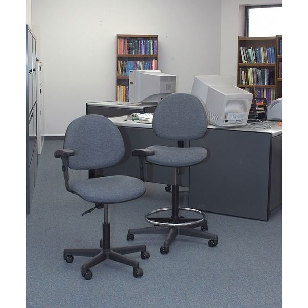Bevco V4007mg-Bk Fabric Task Chair, 16" To 21", No Arms, Black