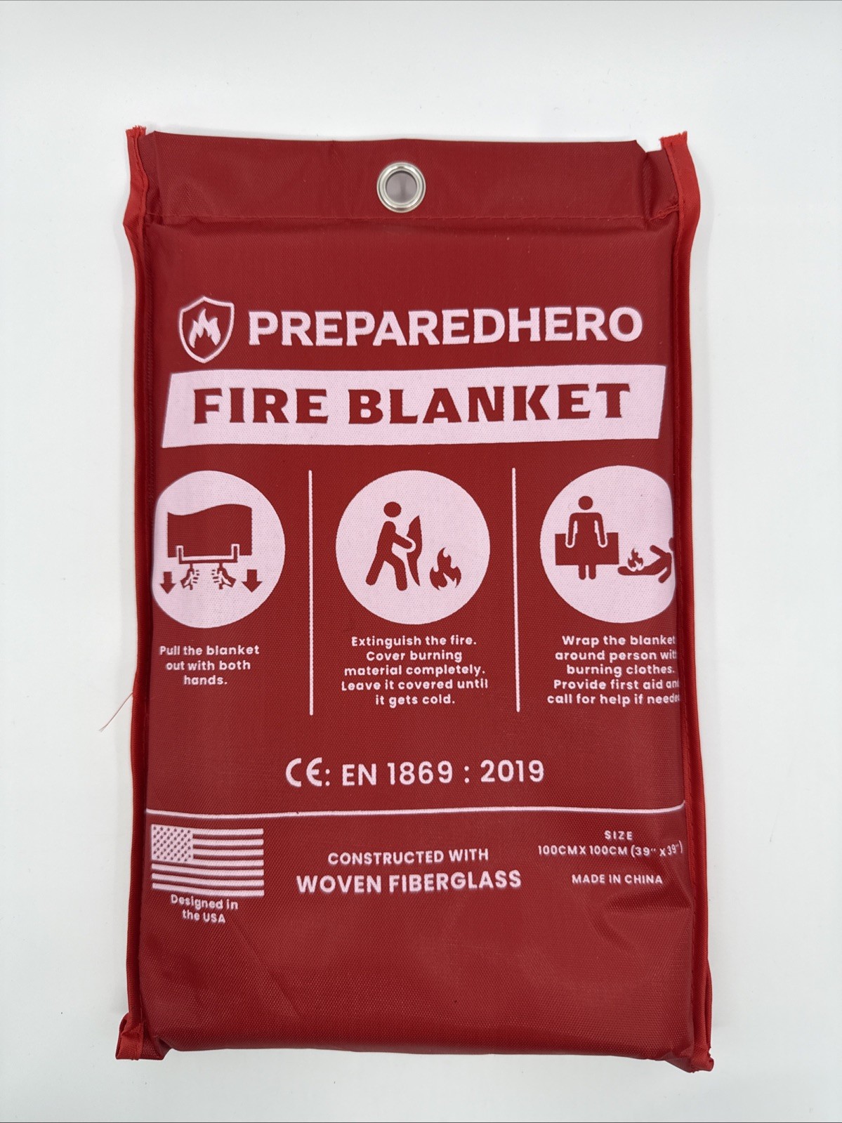 Prepared Hero Emergency Fire Suppression Blanket 39x39" Pull Tab New