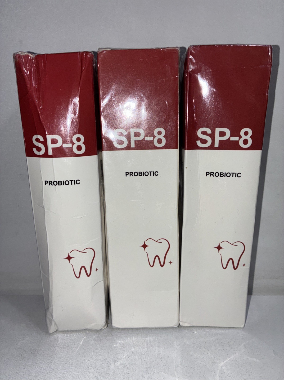 3 Sealed Probiotic 8 Toothpaste, 4oz Each/ Damaged Box