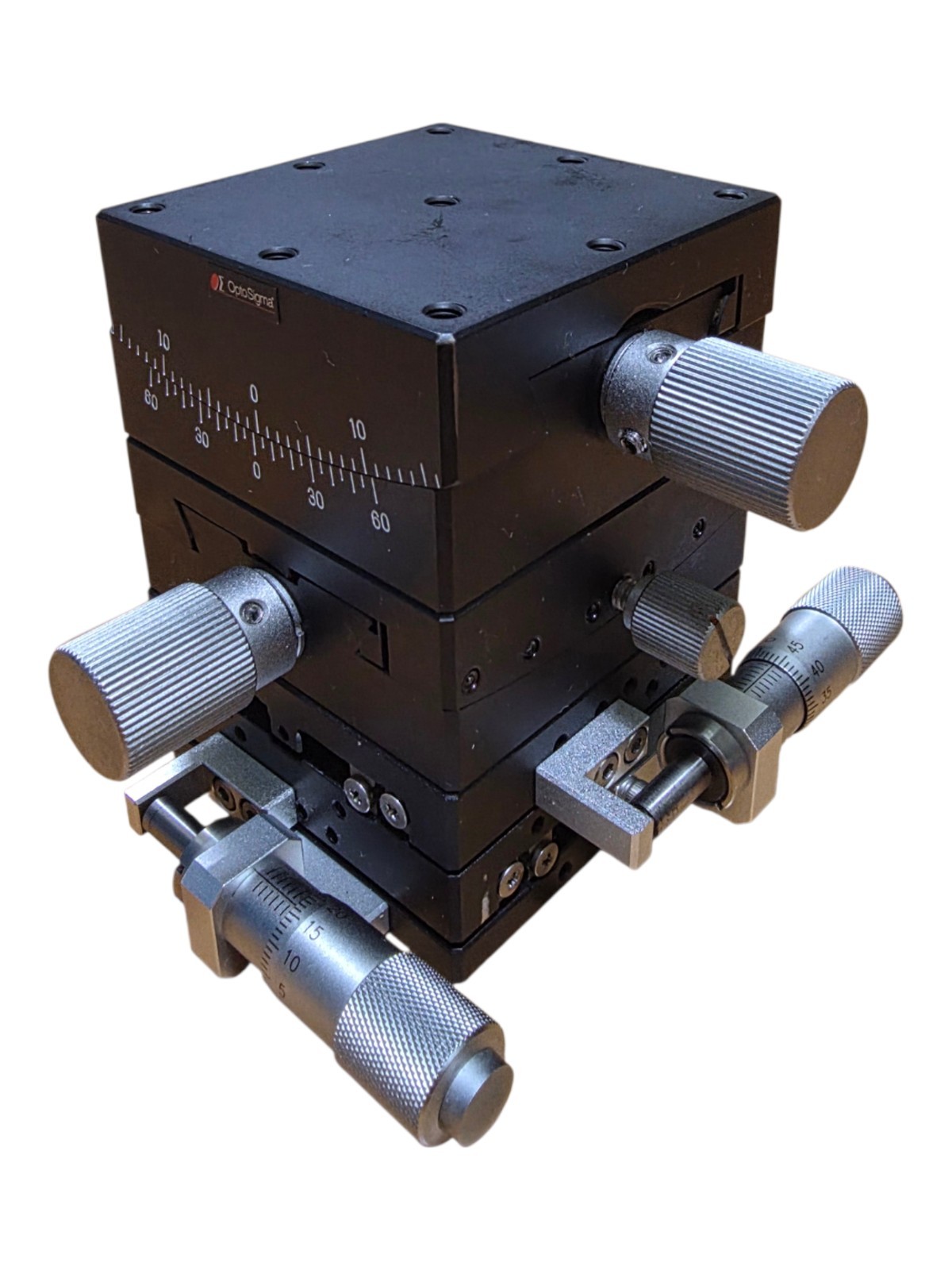 OptoSigma 4-Axis Manual Stage 60x60mm XY Linear + Dual Goniometer Tilt Stage 80m
