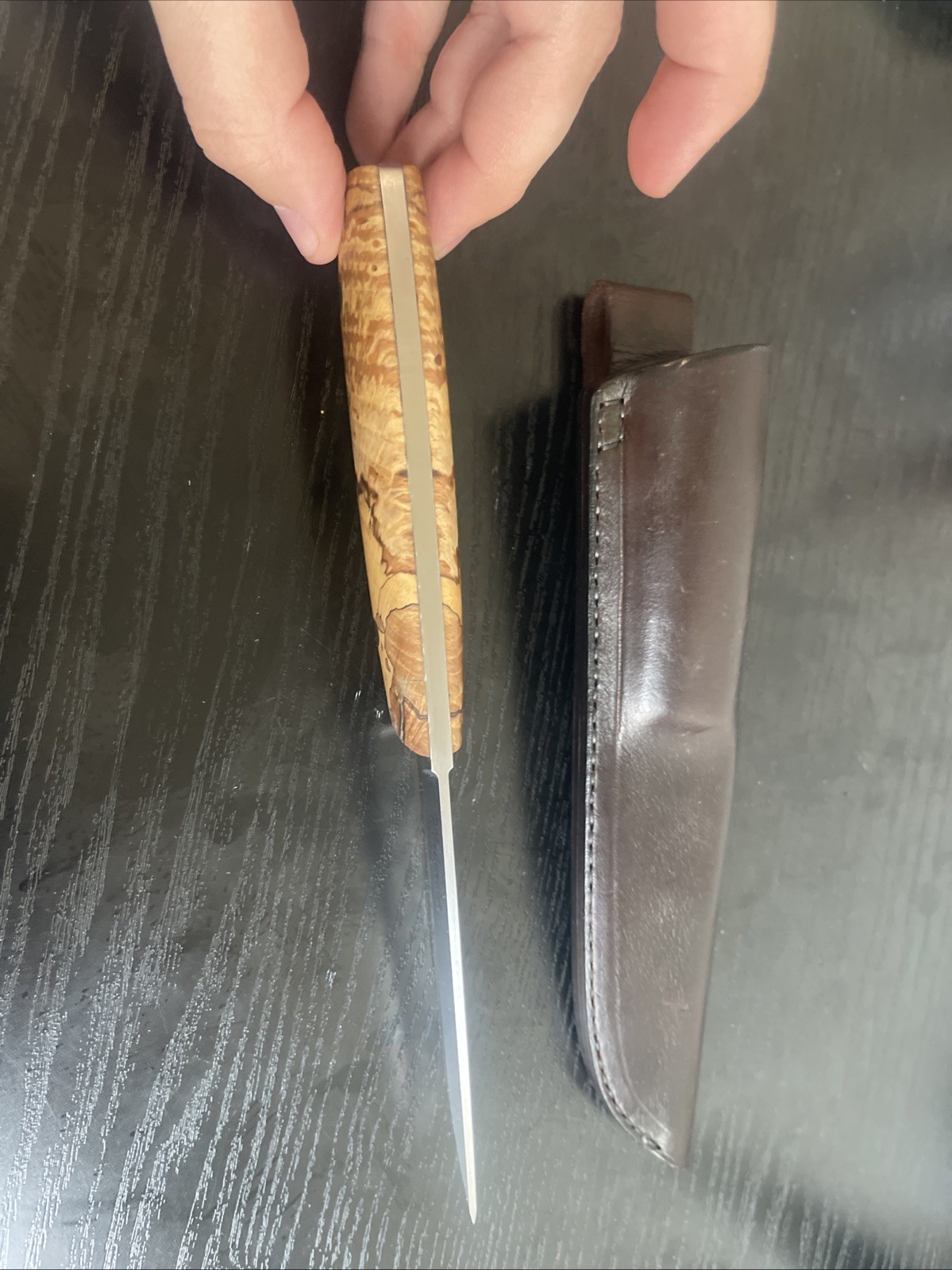 malanika puukko Elmax Full Tang Maple Burl