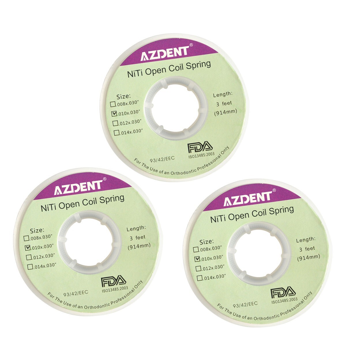 5X Dental Orthodontic Niti Open Coil Springs 010x030 inch, 3 feet (914mm)
