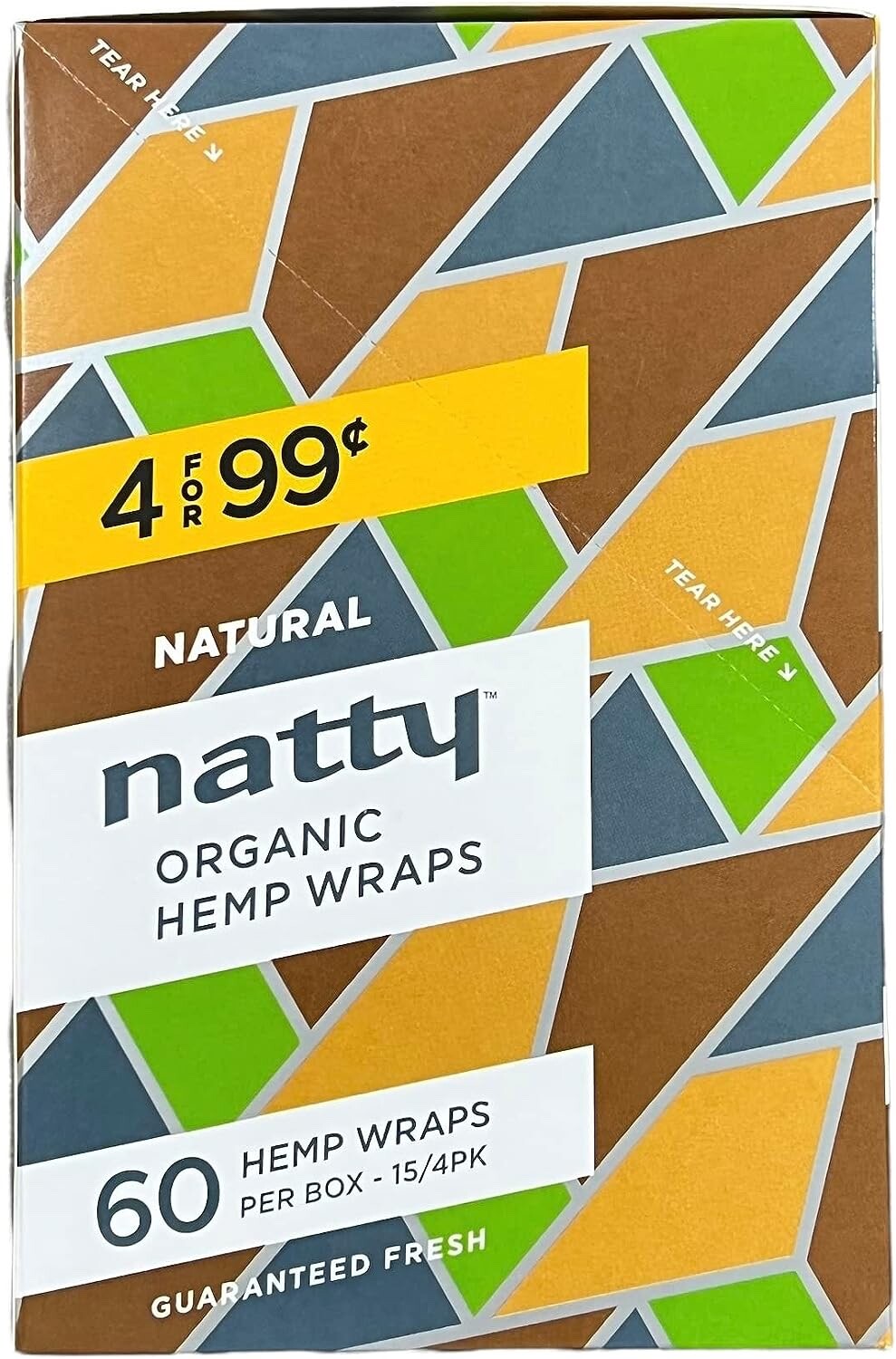 Natty Full Width Wraps 15 Packs Per Box 4 Wraps Per Pack (Natural)