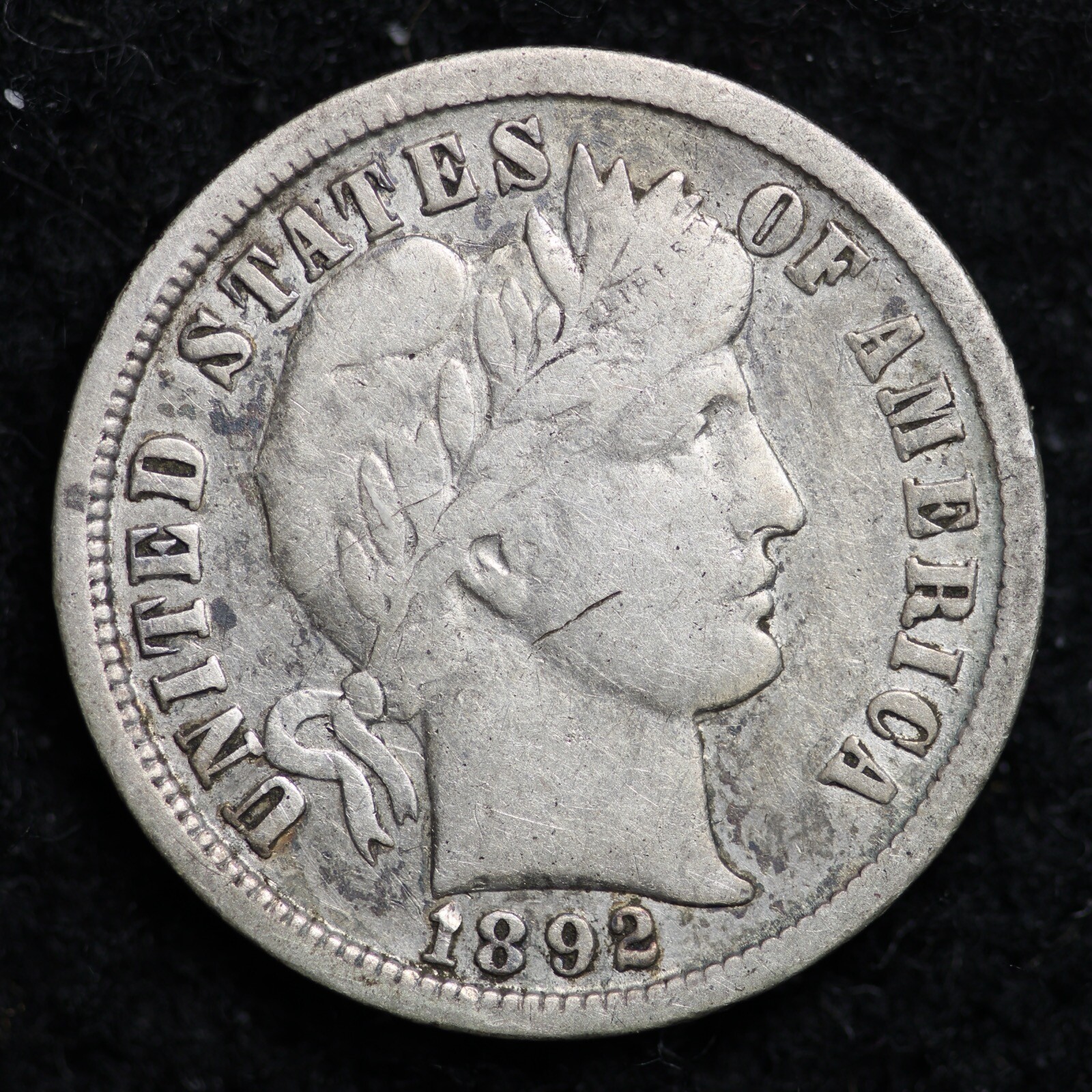 1892-O Barber Silver Dime VF FIRST YEAR RARE OLD COIN B304 YU