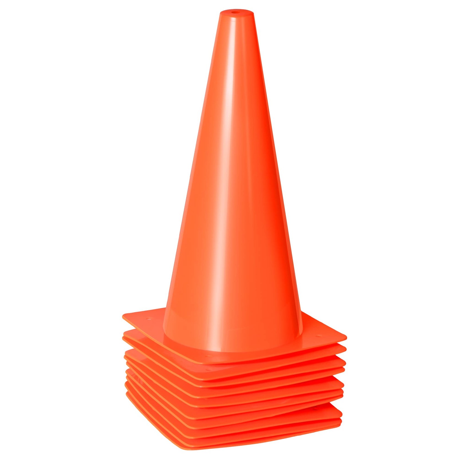 12 Inch Traffic Training Sports Cones, [10 Pack] Orange Safety 12inch,