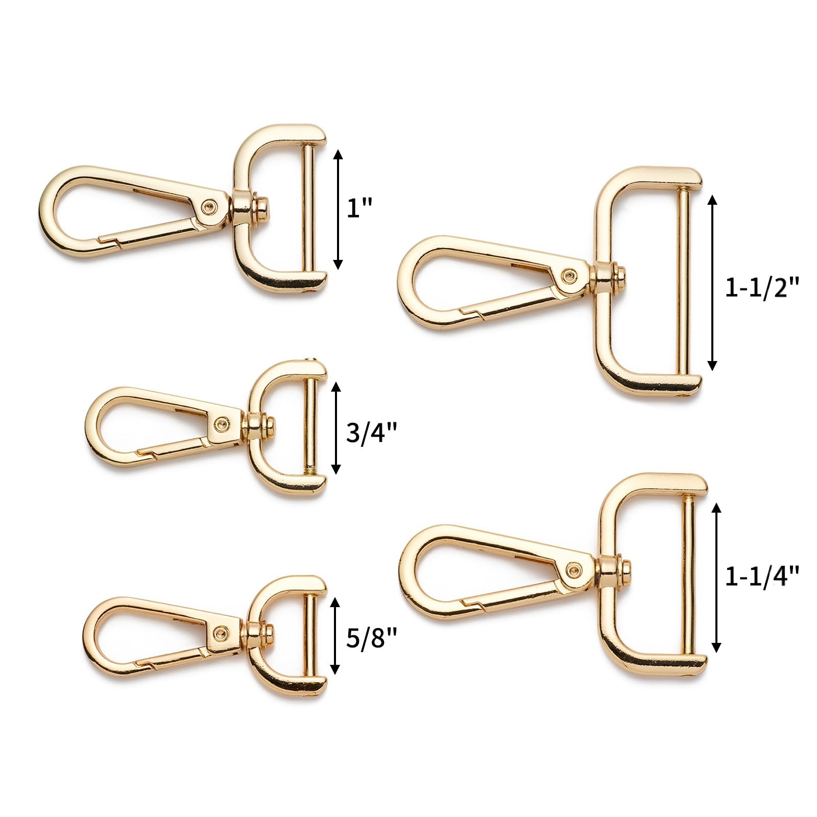 DEVPSISR 4PCS Detachable Snap Hook Swivel Clasp with Screw Bar, Multiple Size...