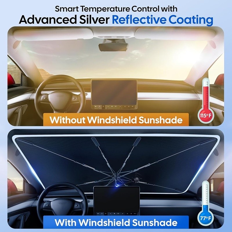 Windshield Sunshade Umbrella UV Blocker Foldable Car Accessory Auto Heat Shield