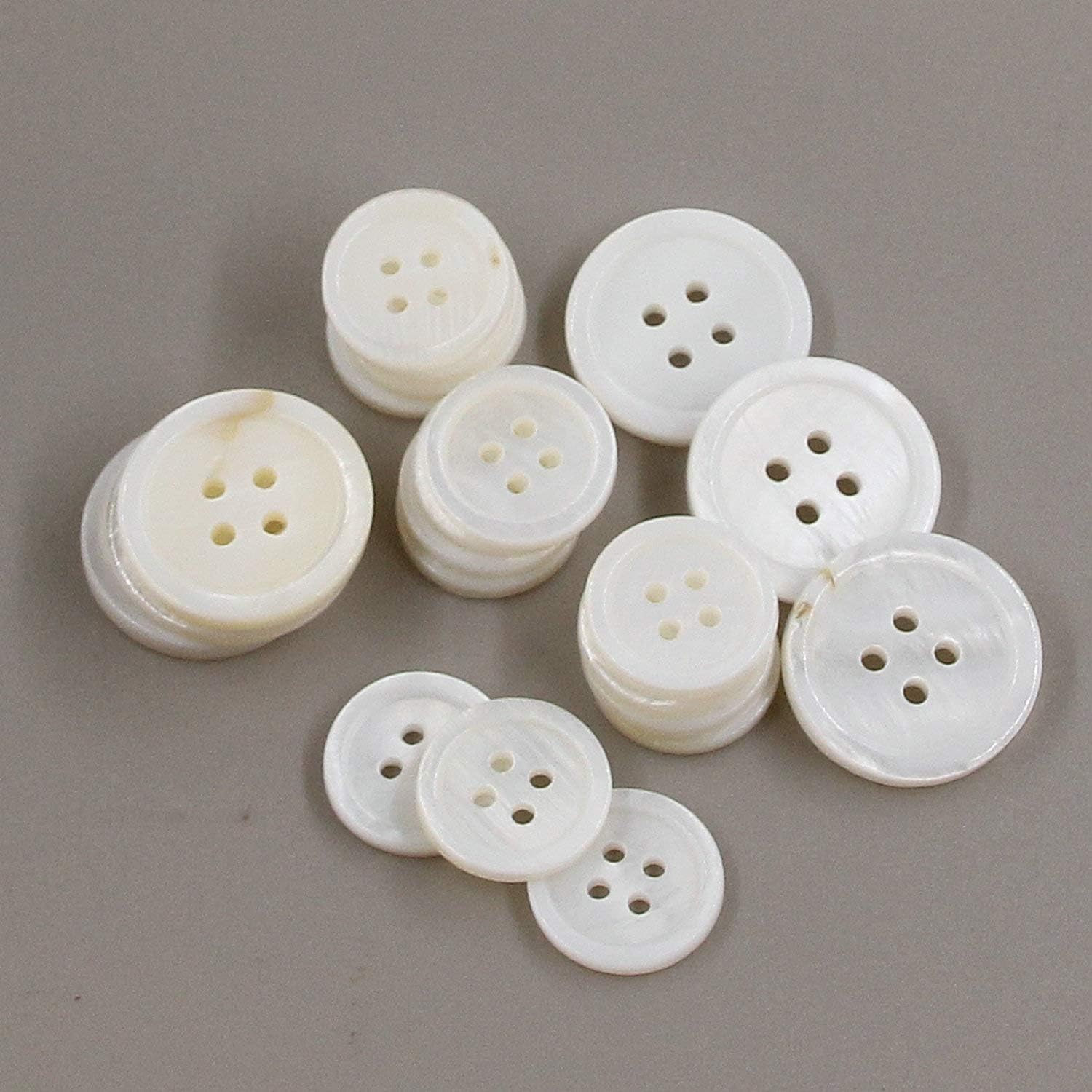 Leekayer 22pc Genuine Mother of Pearl 0.59" (15mm）+13/16" (20mm), X-White