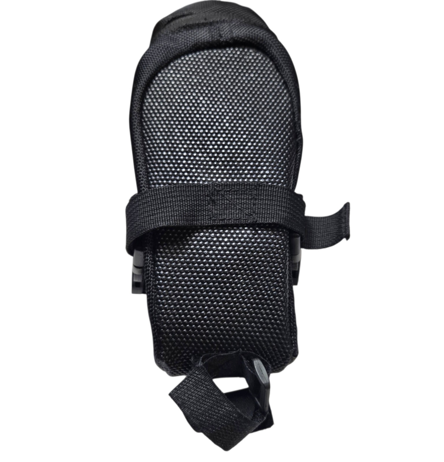 Black Nylon Bicycle Saddle Bag Reflective Lightweight Buckle Closure Seat