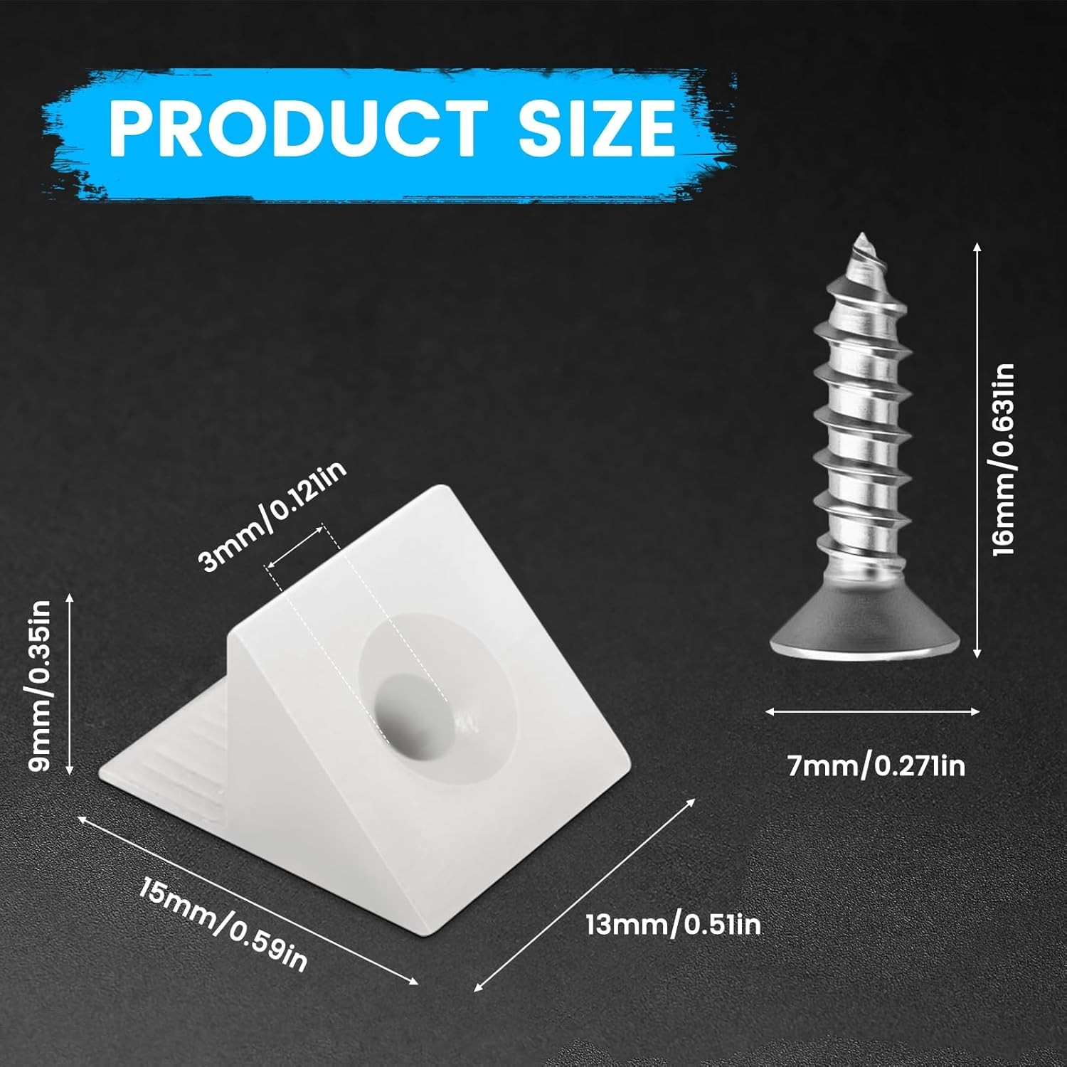 50 Pcs Drawer Angle with Screws Code Bracket Fastener, Plastic Furniture Bottom