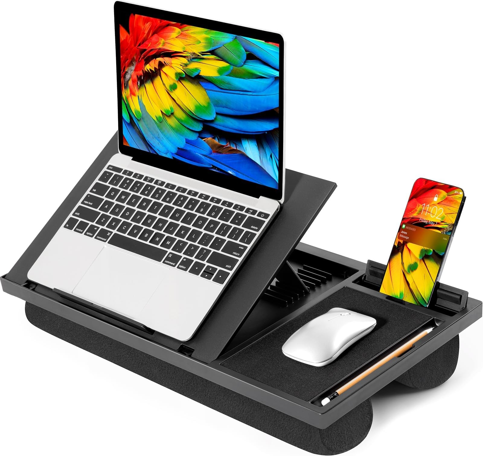 Adjustable Lap Desk for Laptop Fits Laptops up to 15.6 Inch Bed Tray Table