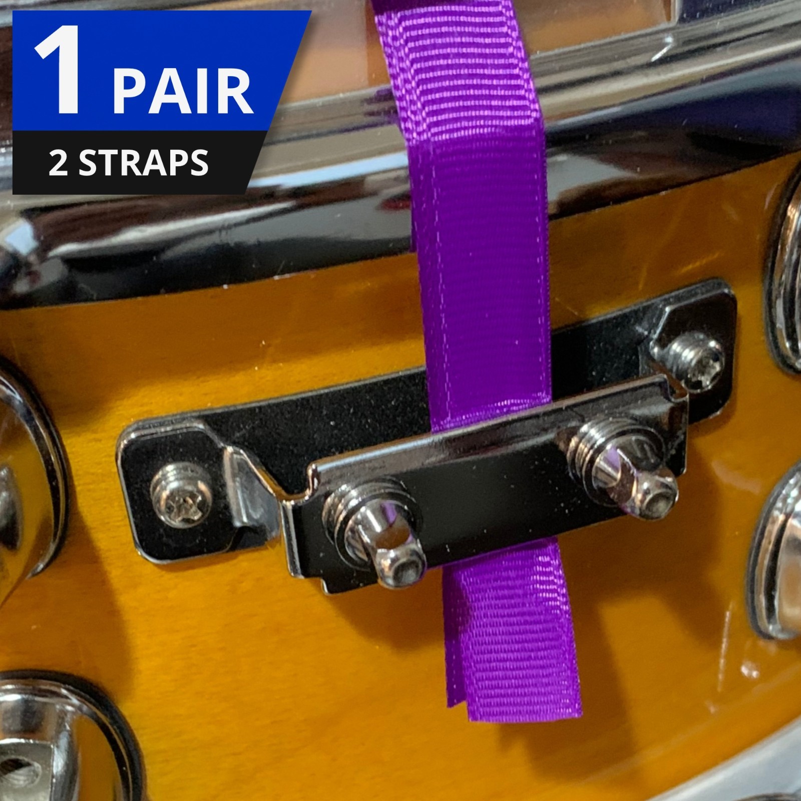 Purple Snare Drum Straps 1 Pair Replacement Snare Wire Straps