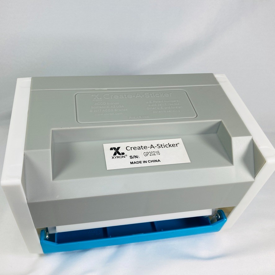 Xyron Create-A-Sticker Maker Machine 5" XRN500 Blue White Scrapbooking Crafting