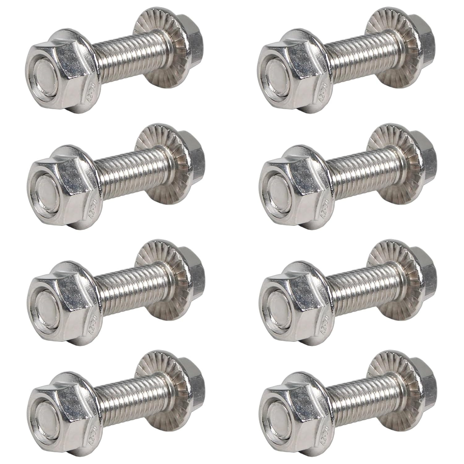 Flange Hex Head Bolts, Flange Nuts, 304 Stainless Steel, Exhaust Manifold Har...