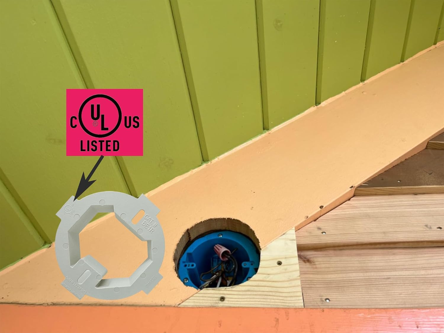 IMBA-BE1R-2 UL Listed 1-Gang Plastic Electrical Ceiling Box Extender