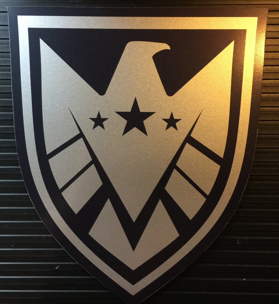 • THE REAL SHIELD • 3"  4" SET • METALLIC SILVER • PROP DECALS • MARVEL AGENTS •