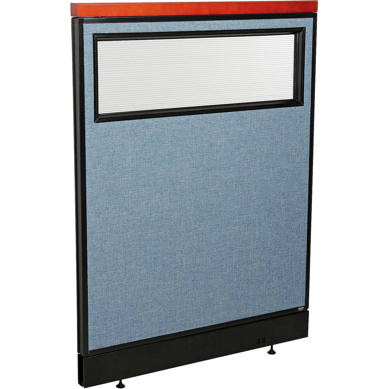 36-1/4"W x 47-1/2"H Deluxe Office Partition Panel with Partial Window  Pass-Thru