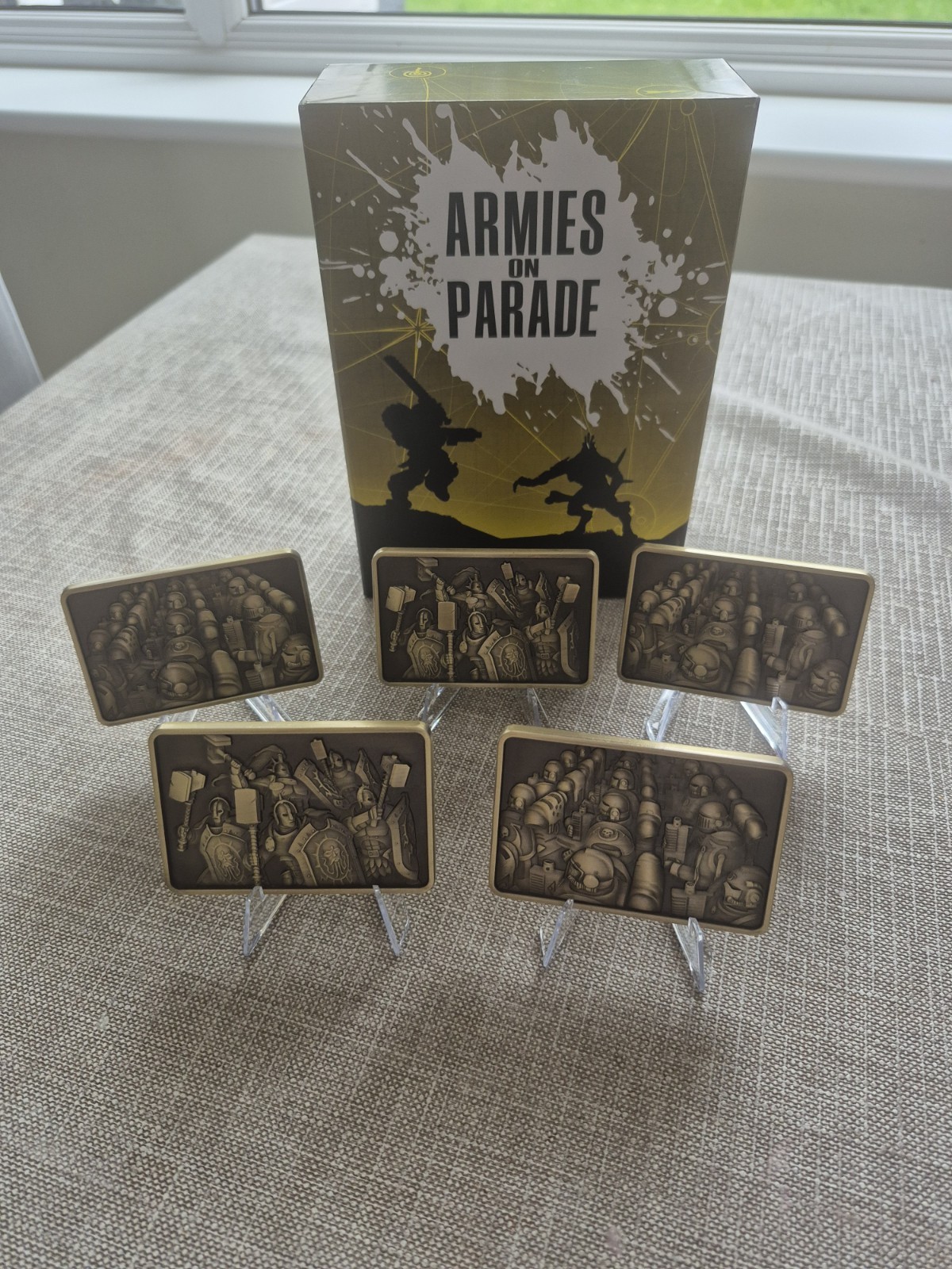 Warhammer Armies on Parade Double Side Metal Reward Plates X5 2025 New Free P&P