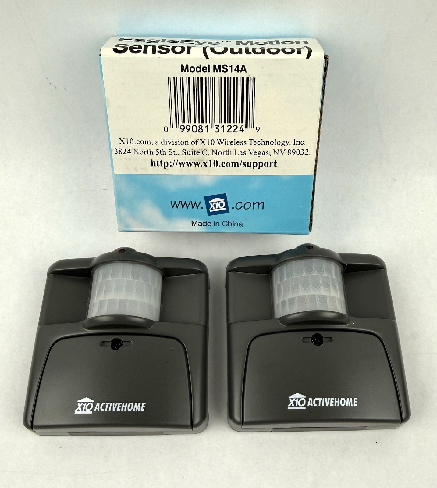 X10 Active Home Active Eye Indoor/Outdoor Motion Sensor Model MS14A Sensor X2