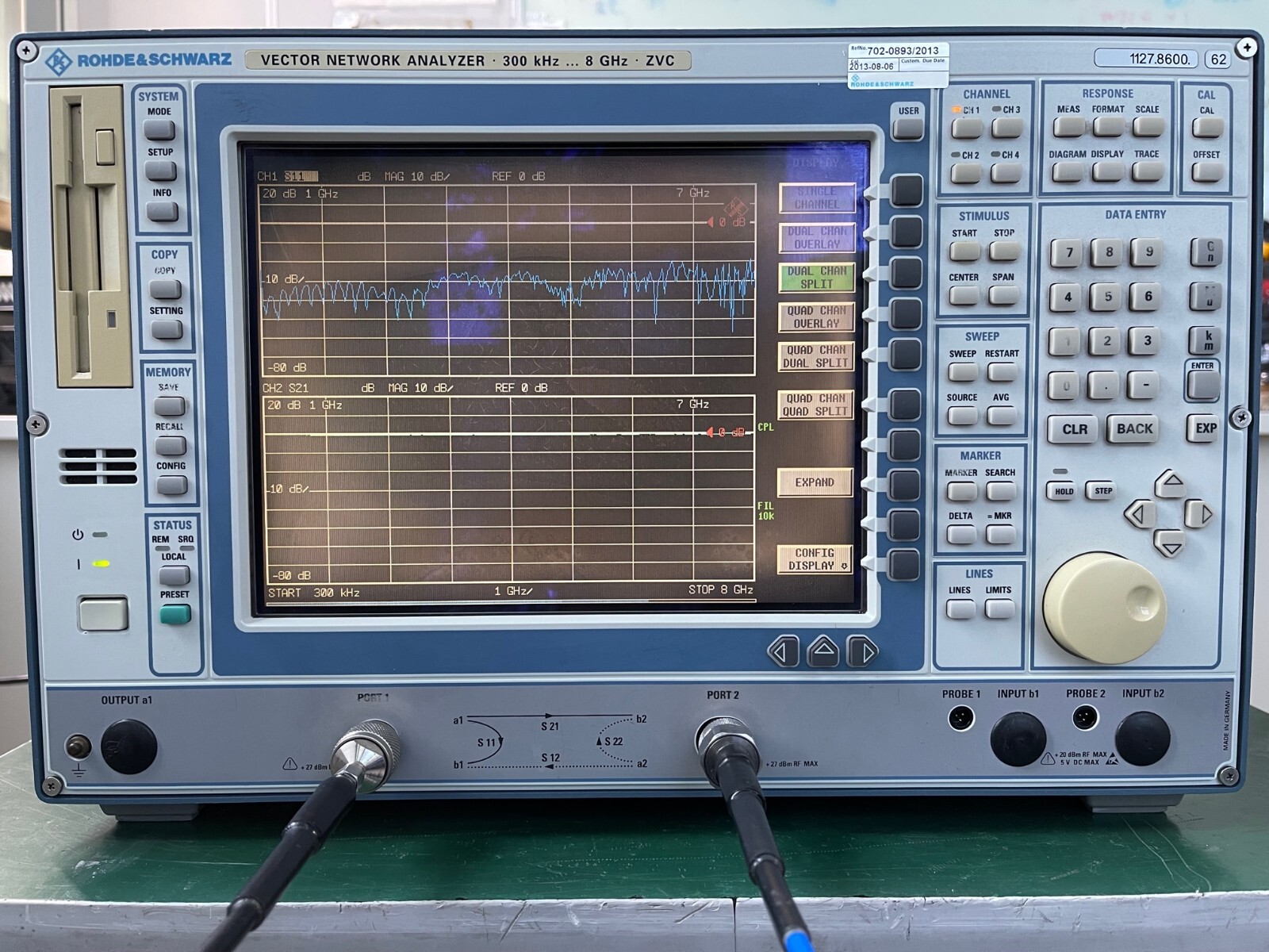 Rohde & Schwarz ZVC Vector Network Analyzer 300kHz- 8GHz , 2 ports